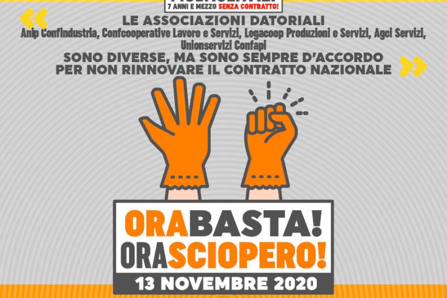 Venerdì 13 novembre sciopero dei lavoratori del settore multiservizi con presidio a Ferrara
