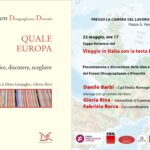 Viaggio in Italia con la testa in Europa: mercoledì 22 maggio alle ore 17