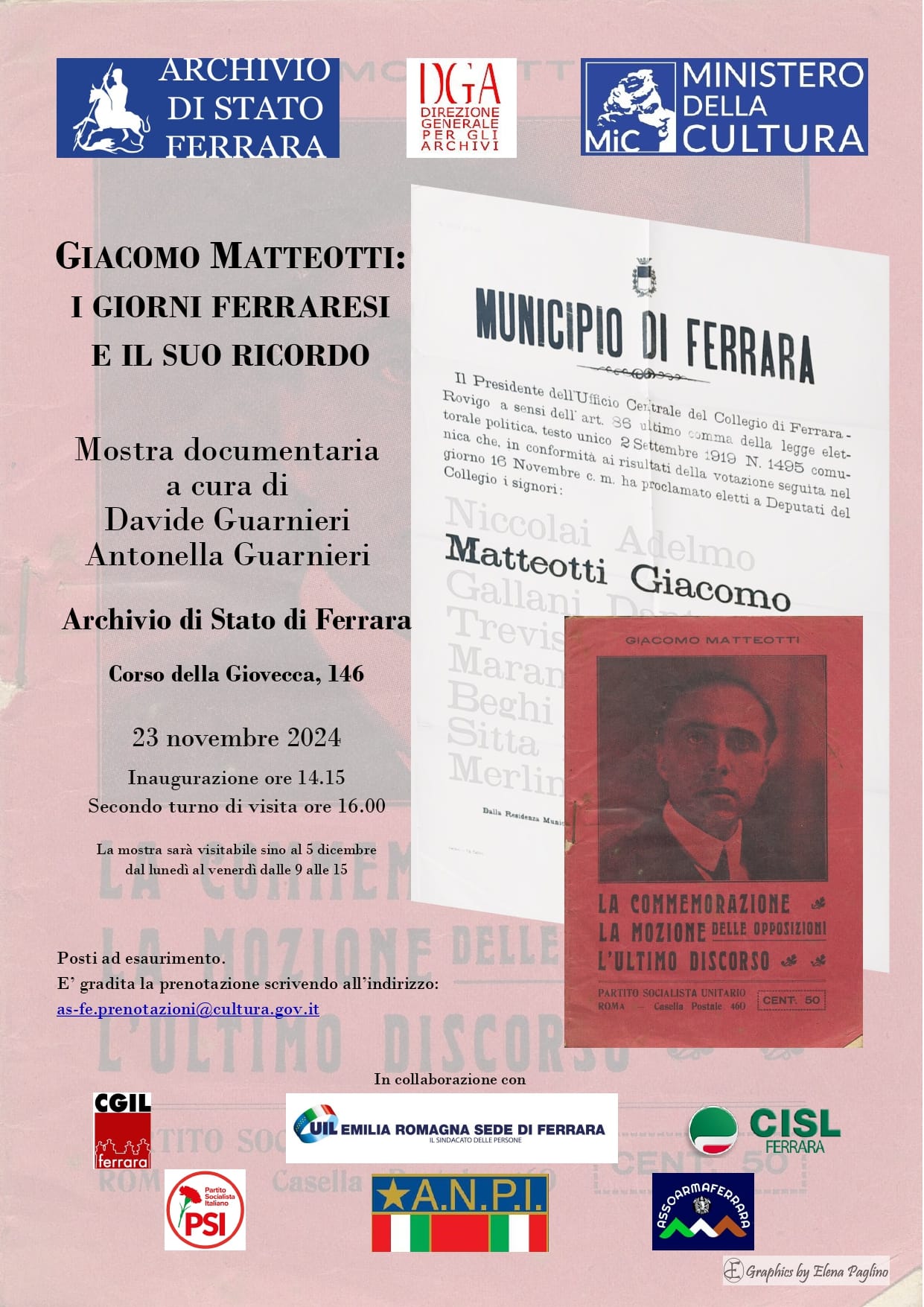 Mostra documentaria “Giacomo Matteotti: i giorni ferraresi e il suo ricordo”