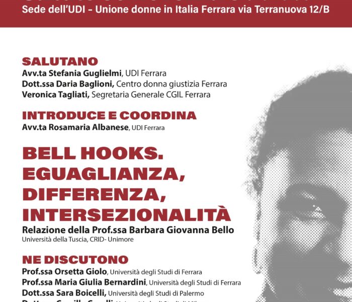 Bell Hooks. Eguaglianza, differenza, intersezionalità. Iniziativa sabato 30 novembre