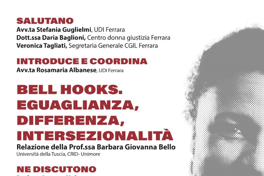 Bell Hooks. Eguaglianza, differenza, intersezionalità. Iniziativa sabato 30 novembre