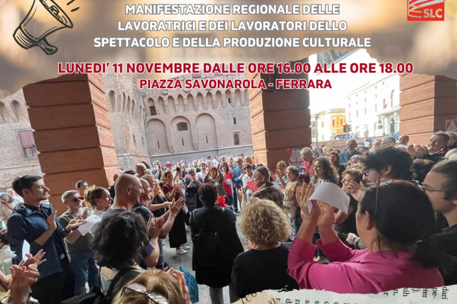 Manifestazione regionale dei lavoratori dello spettacolo lunedì 11 novembre a Ferrara