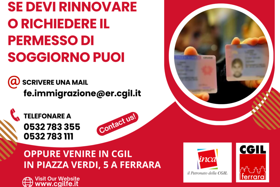 Rivolgiti a Inca Cgil Ferrara per rinnovare o richiedere il permesso di soggiorno