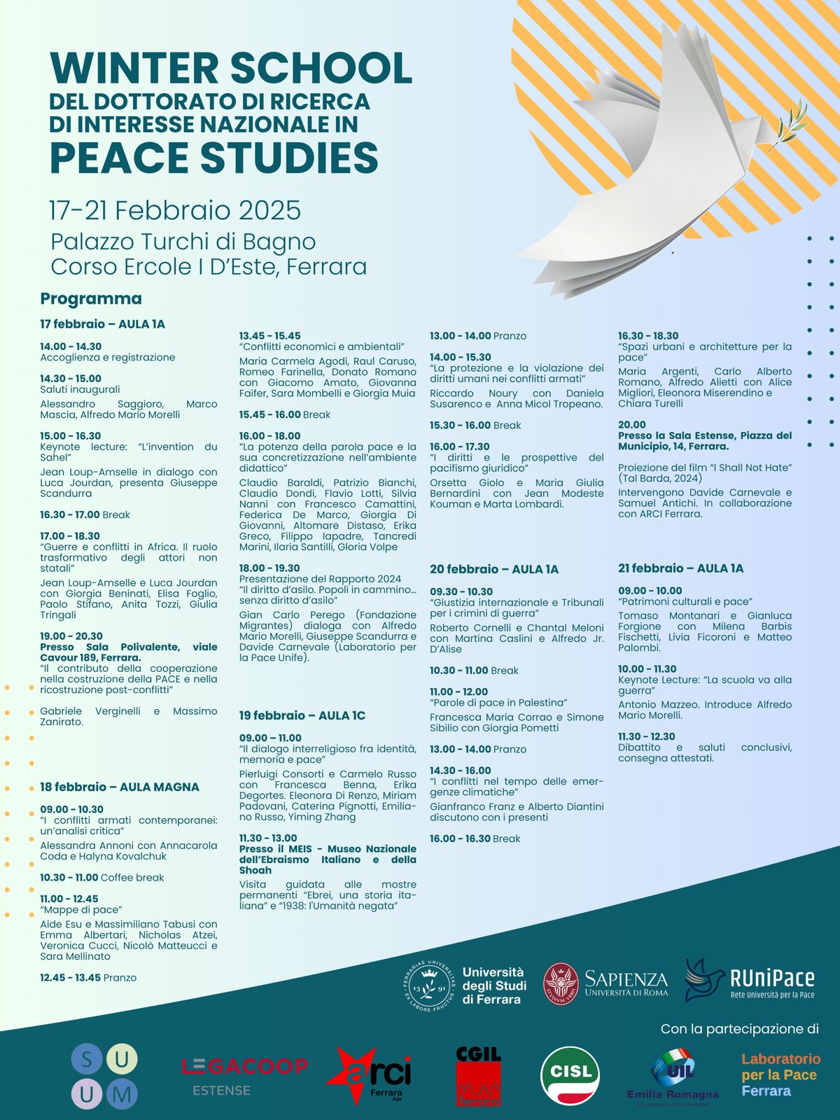 Peace Studies a Ferrara dal 17 al 21 febbraio 2025